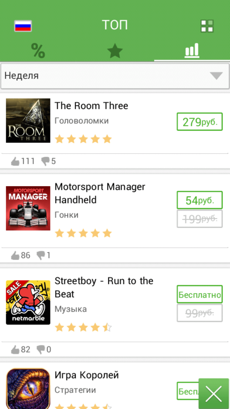 AppGigant — не упускаем ни одной скидки в Google Play. Фото.