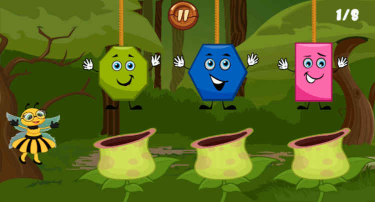 Цифры и геометрические фигуры дети изучают в зоопарке и лесу. Цифры и геометрические фигуры дети изучают в зоопарке и лесу. Фото.