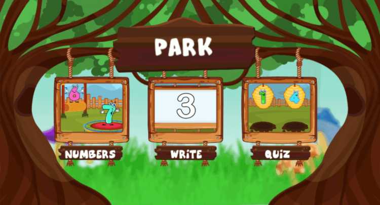 Цифры и геометрические фигуры дети изучают в зоопарке и лесу. Цифры и геометрические фигуры дети изучают в зоопарке и лесу. Фото.