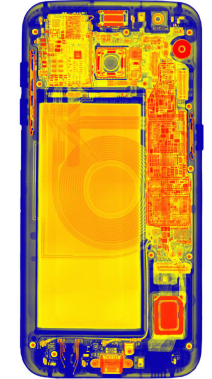 Как выглядит Galaxy S7 edge на рентгеновских снимках? Фото.