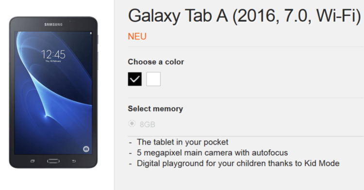 Представлен Samsung Galaxy Tab A (2016). Фото.