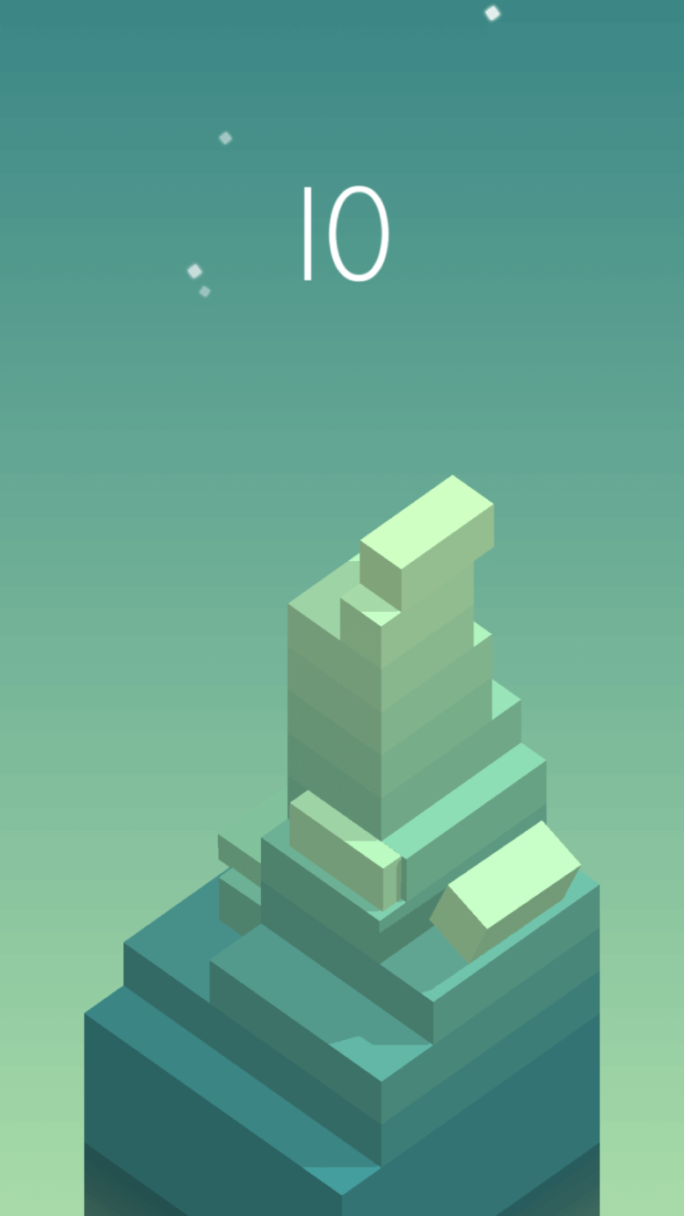 Stack — строим башню до первого промаха. Фото.