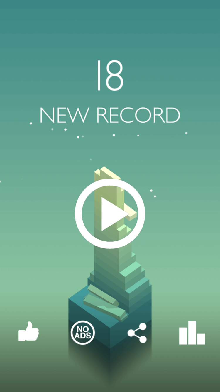 Stack — строим башню до первого промаха. Фото.