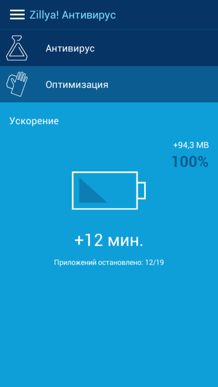 Zillya! Антивирус — бесплатный антивирус, оптимизатор и ускоритель в одном флаконе. Фото.