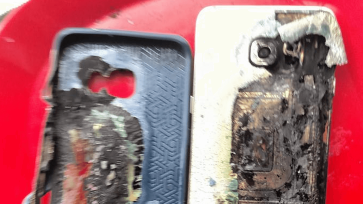 Как выглядит сгоревший Galaxy S6 edge+? Фото.