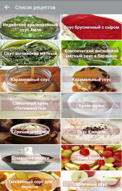 Рецепты соусов