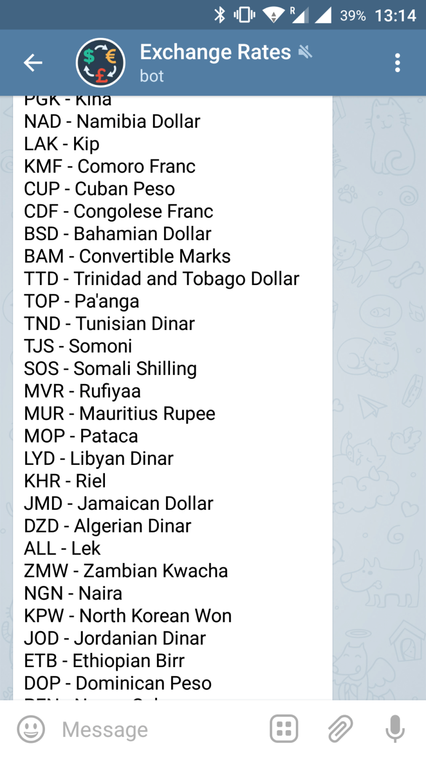 Топ 5 ботов для Telegram. Exchange Rates. Фото.
