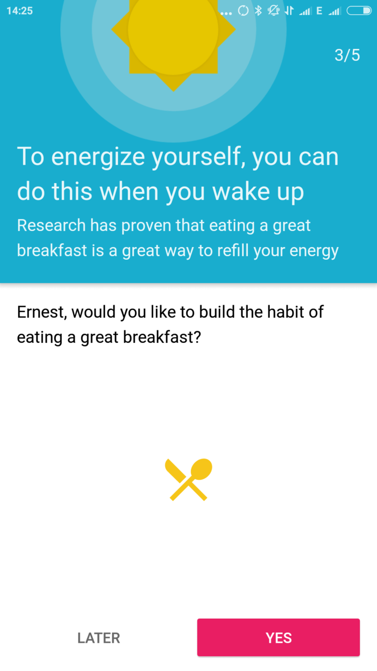 Приложение Fabulous заставляет стать человеком. Фото.