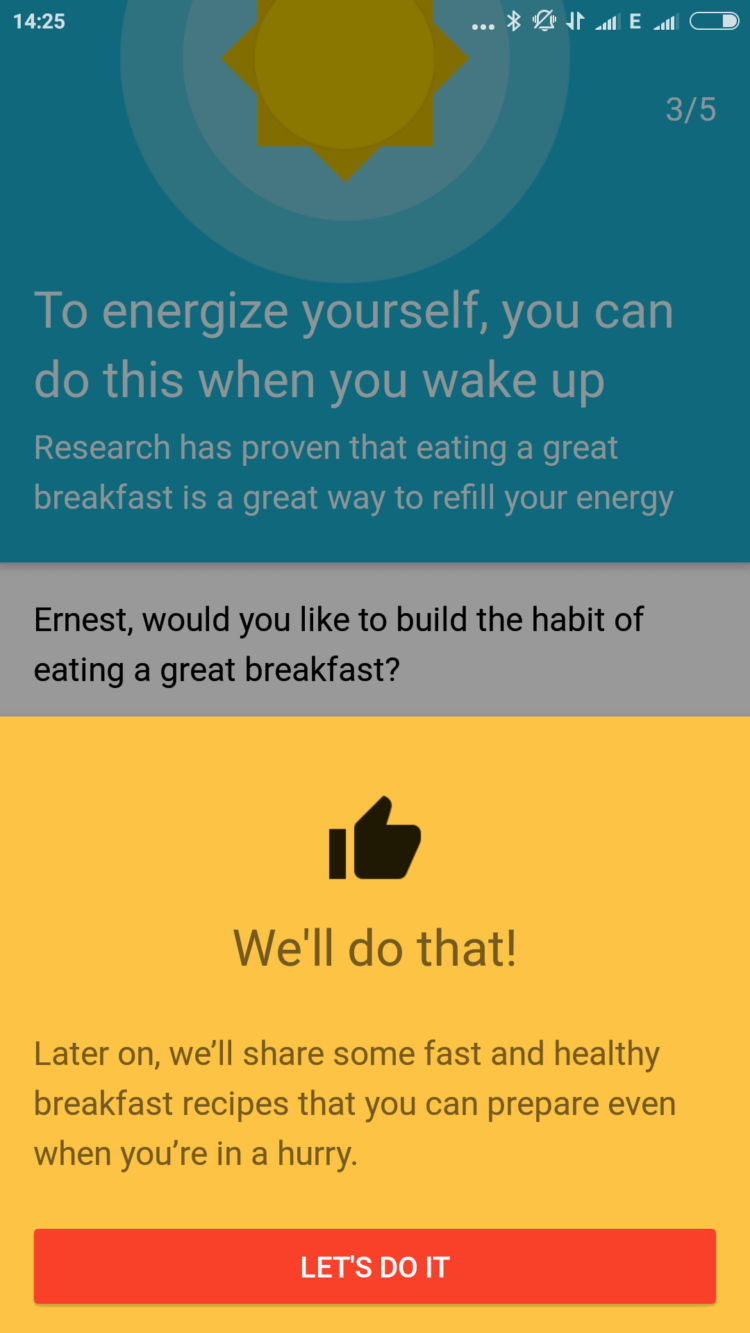 Приложение Fabulous заставляет стать человеком. Фото.