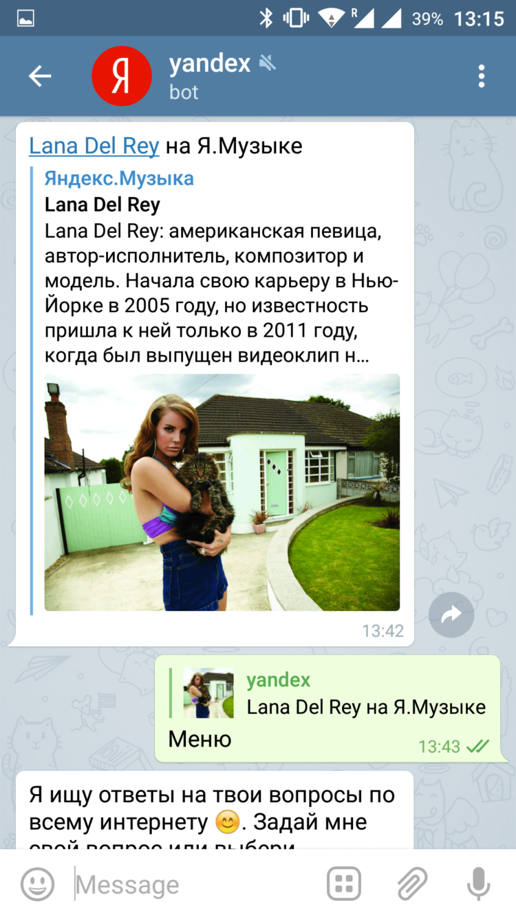 Топ 5 ботов для Telegram. Яндекс.Бот. Фото.