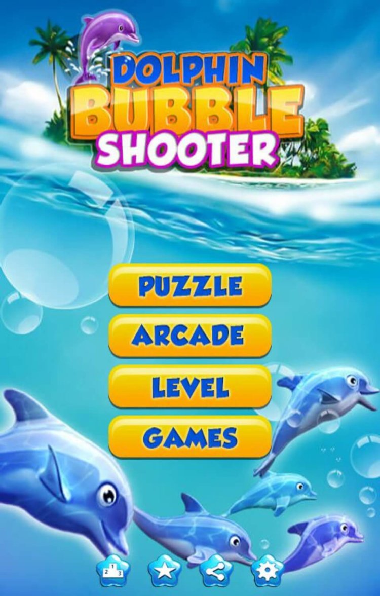 Дельфин убирает с экрана разноцветные шарики. Фото.