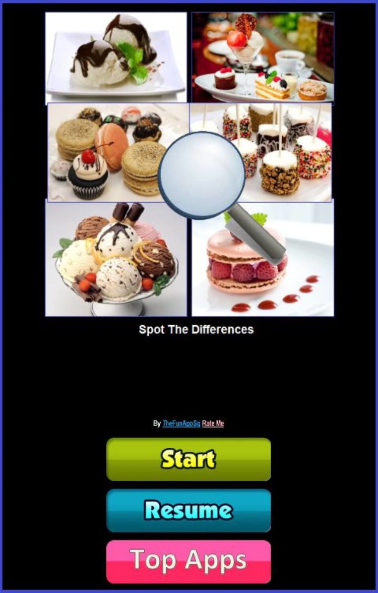 Поиск различий в изображениях десертов. Фото.
