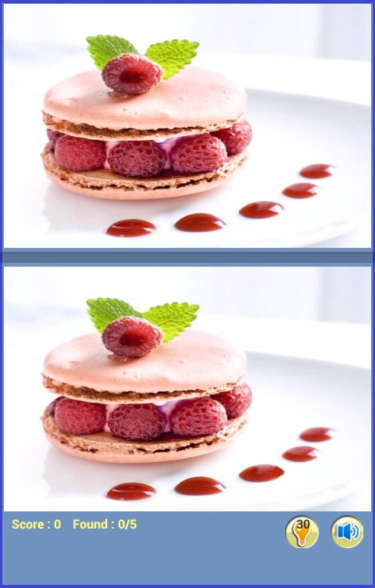 Поиск различий в изображениях десертов. Фото.