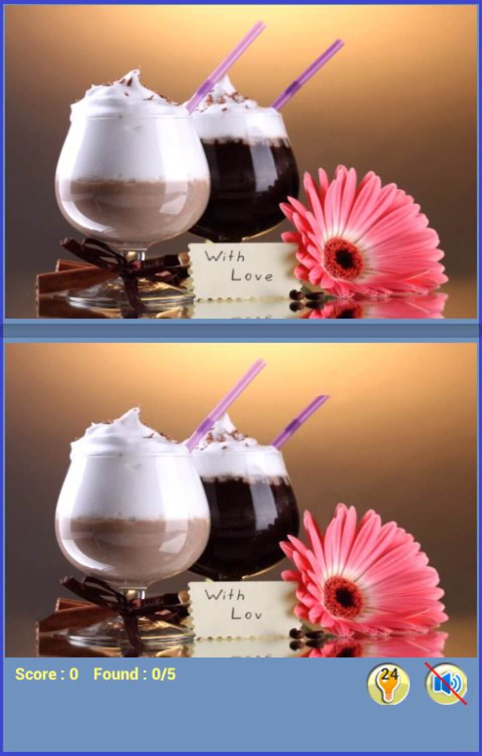Поиск различий в изображениях десертов. Фото.