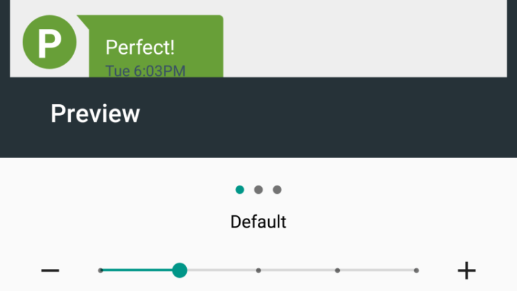 Особенности Android 7.0 Nougat, о которых мало кто знает. Размер интерфейса. Фото.