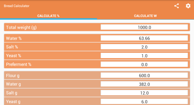 Калькулятор пропорций ингредиентов для домашнего хлеба. Калькулятор пропорций ингредиентов для домашнего хлеба. Фото.