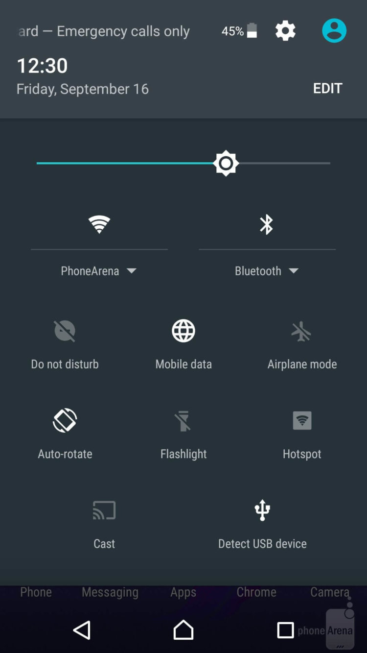 Сравниваем шторки с быстрыми настройками от различных производителей. Sony. Фото.