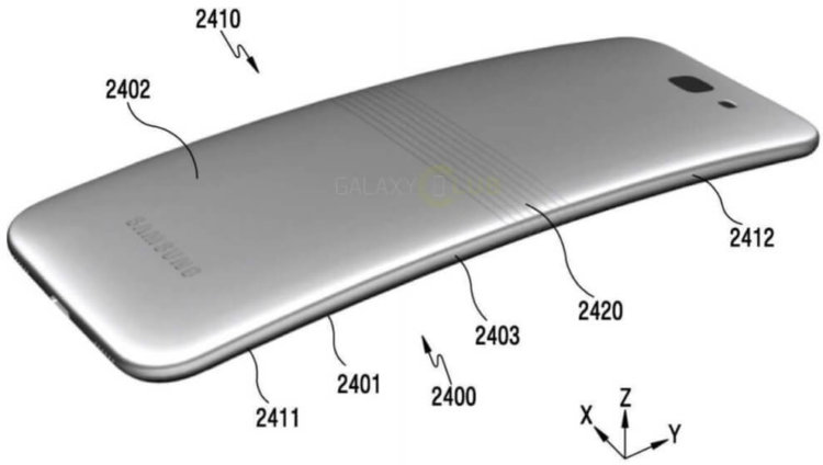 Каким будет гибкий телефон от Samsung? Фото.