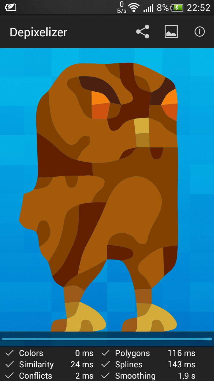 Depixelizer — сглаживание пиксельных изображений. Фото.