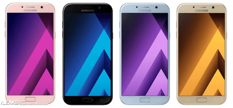 Новый Galaxy A5 показал свои цвета на пресс-рендерах. Фото.