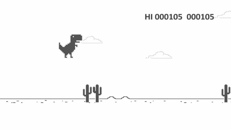 Dino T-Rex — игра, которую знает каждый. Фото.