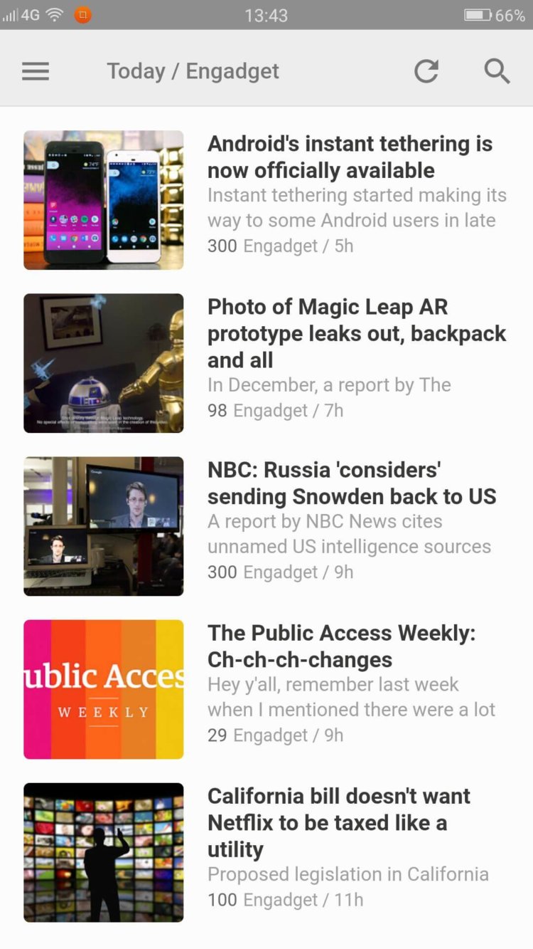 Feedly — удобный новостной агрегатор. Фото.