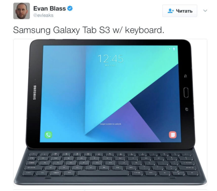 Samsung подготовила клавиатуру для Galaxy Tab S3. Фото.