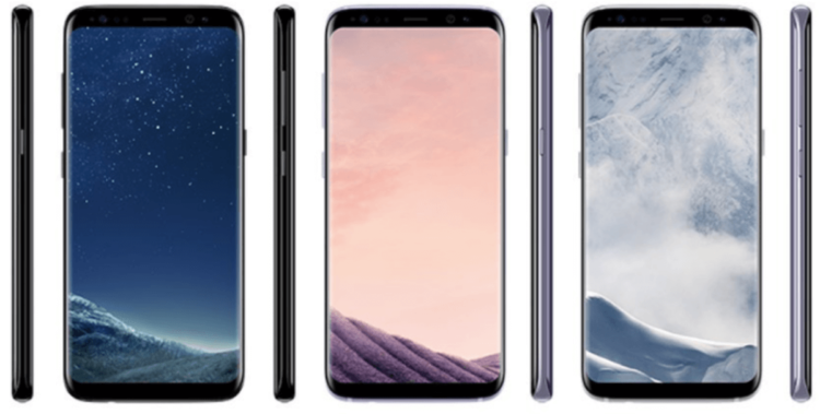 Galaxy S8 показался в трёх цветах. Фото.