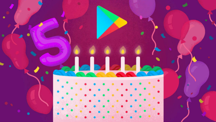 Google Play празднует пятилетие! Вот пятерки лучших приложений, игр, песен и фильмов. Фото.