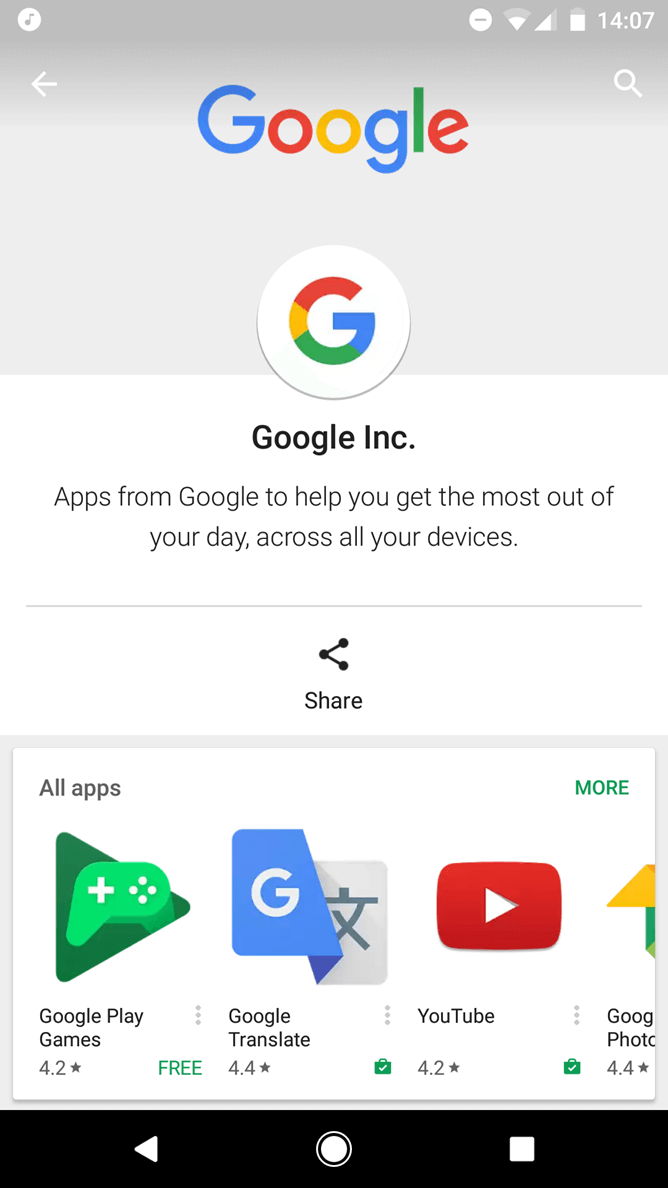 Внешний вид Google Play существенно изменен. Фото.