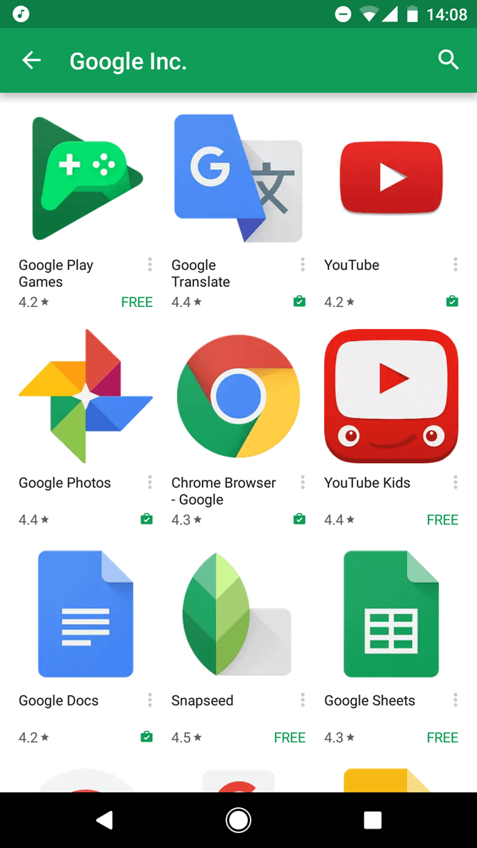 Внешний вид Google Play существенно изменен. Фото.