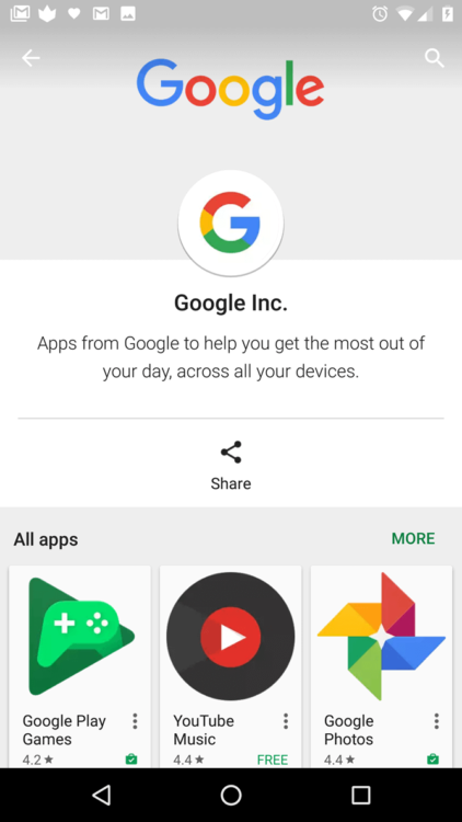 Внешний вид Google Play существенно изменен. Фото.