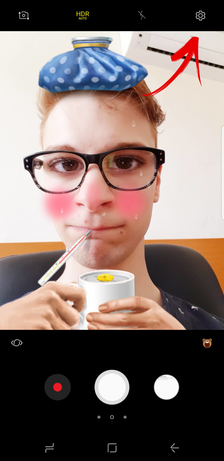 Как снимать селфи с помощью пульсометра Galaxy S8? Фото.