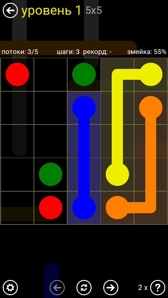 Flow Free — головоломка с эффектом привыкания. Фото.