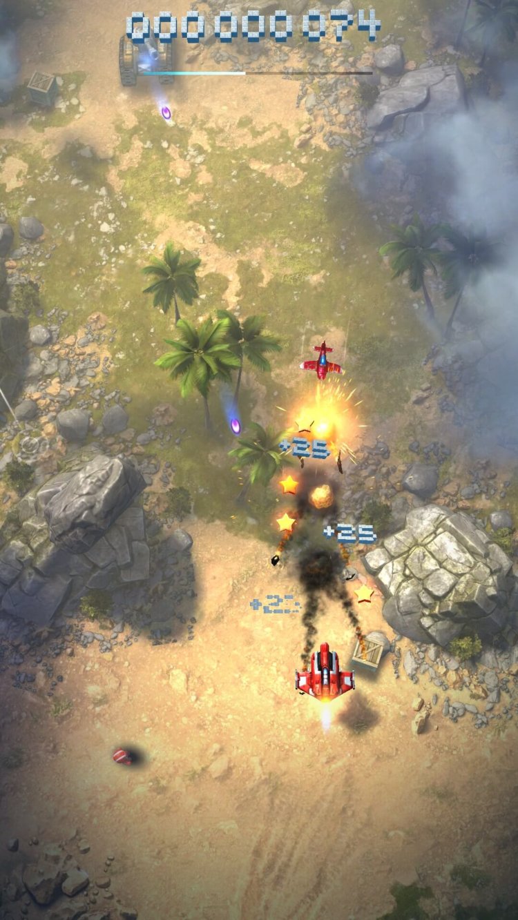 Sky Force Reloaded — потрясающий скролл-шутер. Фото.