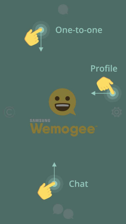 Wemogee – мессенджер от Samsung, который предлагает использовать только эмодзи. Фото.