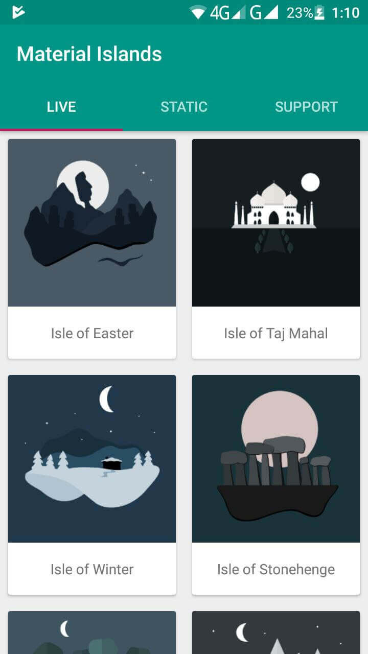Material Islands™ – единственный подходящий набор обоев для Android. Фото.