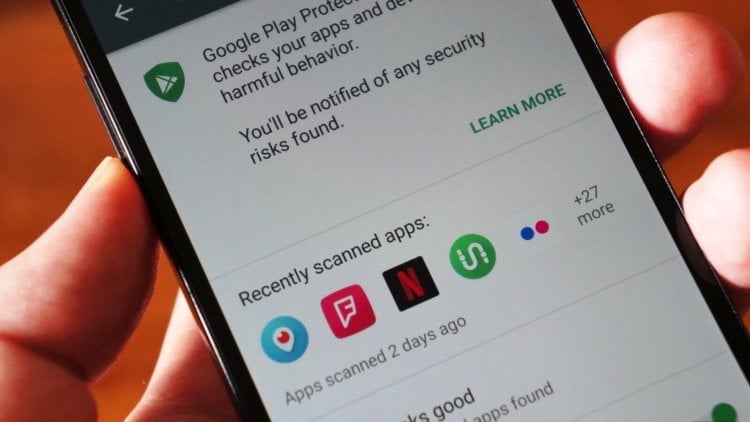 В Android появился встроенный антивирус Google Play Protect. Фото.