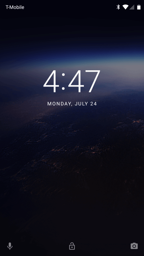 Что нового в Android O Developer Preview 4. Уменьшили текст на экране блокировки. Фото.