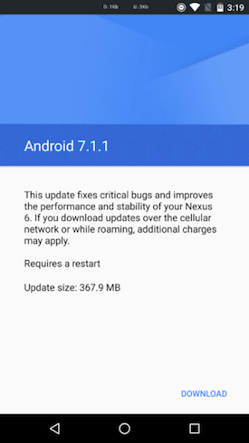 Google снова выпускает Android 7.1.1 для Nexus 6. Фото.