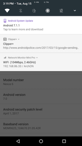 Google снова выпускает Android 7.1.1 для Nexus 6. Фото.