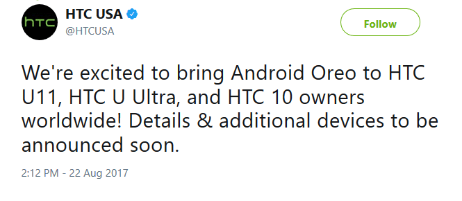 Какие смартфоны HTC получат Android Oreo и когда? Фото.