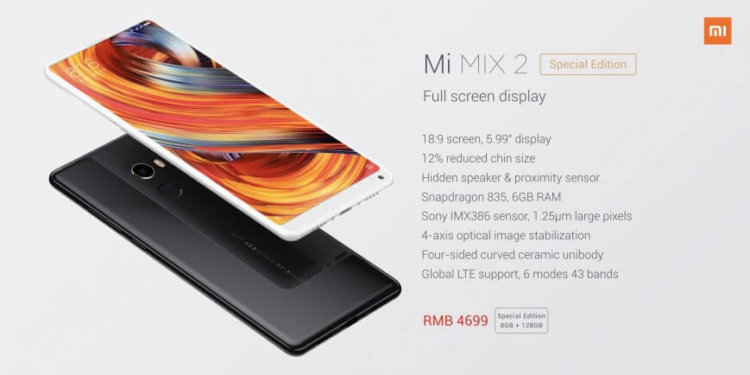 Новый Mi Mix 2: Xiaomi представила безрамочного конкурента iPhone 8. Фото.
