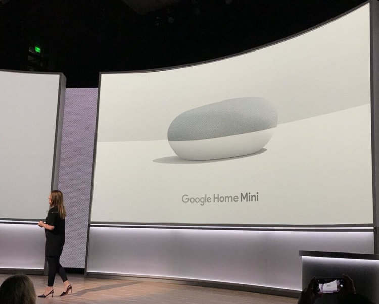 Итоги презентации Google: Pixel 2 и Pixel XL 2, Google Home, Pixelbook и многое другое. Google Home Mini. Фото.
