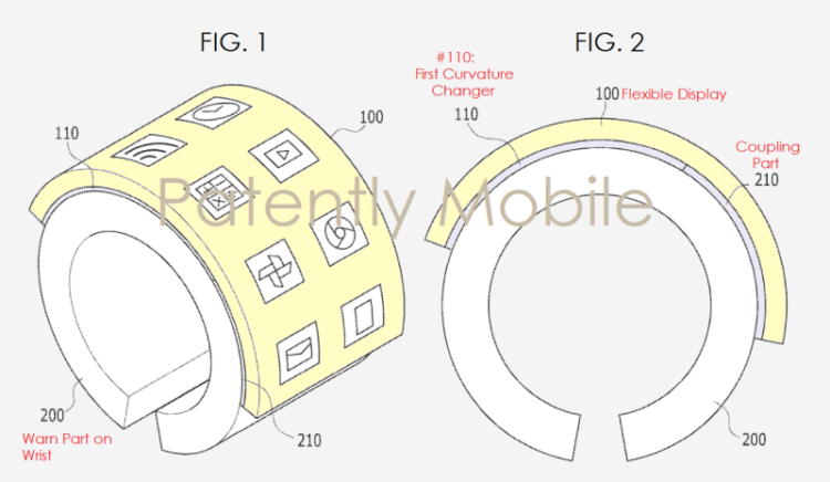 Samsung хочет адаптировать смартфоны для ношения на запястье. Фото.