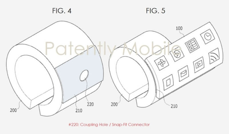 Samsung хочет адаптировать смартфоны для ношения на запястье. Фото.