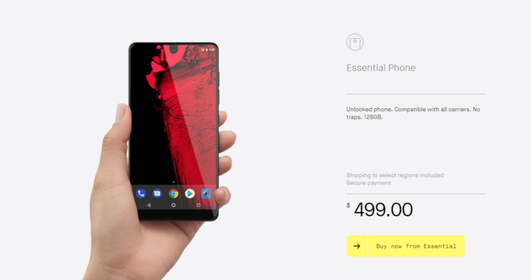 Essential Phone теперь доступен по очень привлекательной цене. Фото.