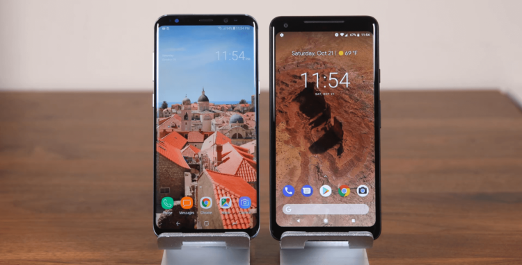 Samsung троллит Google на фоне проблем с дисплеем Pixel 2 XL. Фото.