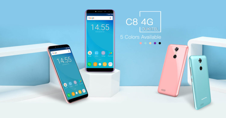 OUKITEL выпустил смартфон C8 с поддержкой сетей 4G. Фото.