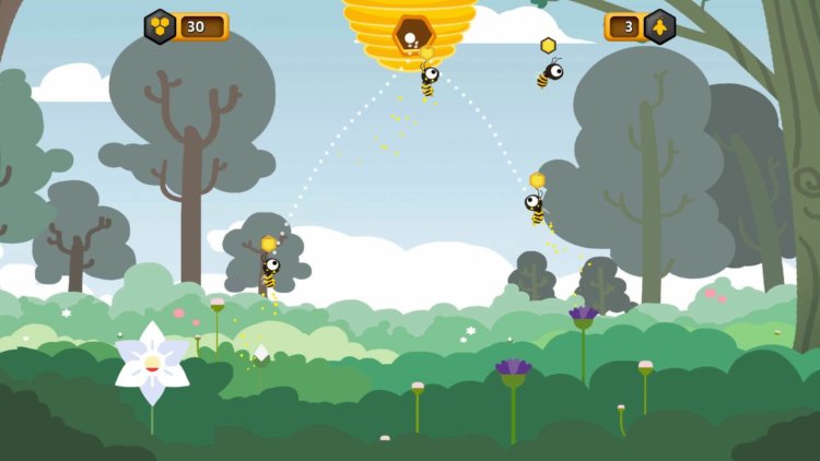 Honey Bees — игра с оригинальным геймплеем. Фото.